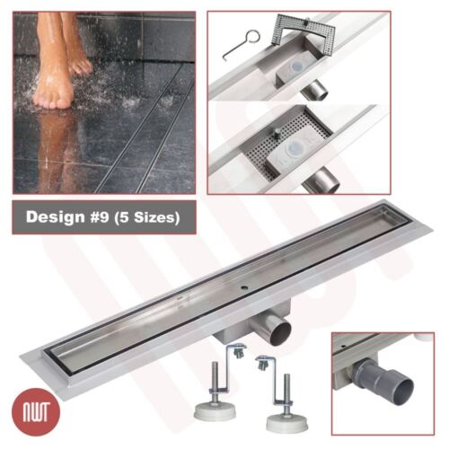 13 Designs 800mm /"Rectangular/" Stainless Steel Shower Wetroom Drainage Gully