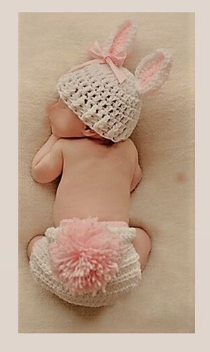 FAST SHIP 3 DAYS Newborn Crochet Knit Bunny Christmas Gift Kids Children 6 mo