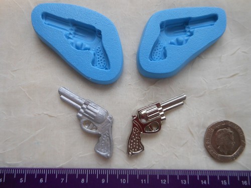 MiRROR HAND PISTOLS Sugarcraft//Fimo MOULDS Each 22x43mm Cowboy Gaming Armoury