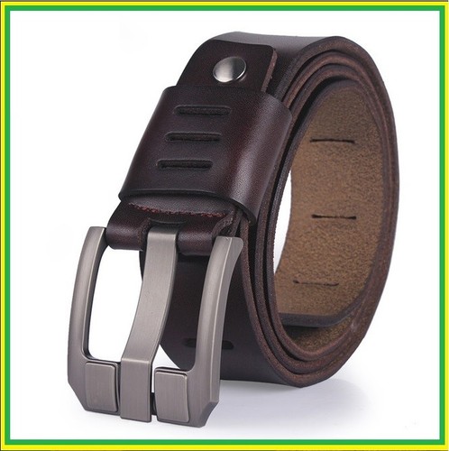 Belts Men Cowhide Genuine Leather male pin buckle jeans Luxury High Quality