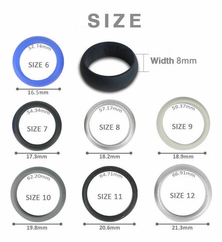 Silicone Wedding Engagement Ring Men Women Rubber Band Gym Sport Flexible