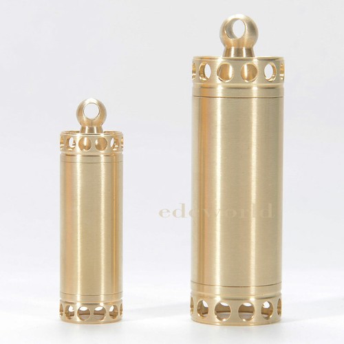 Outdoor EDC Solid Brass Waterproof Charm Pendant Pill Storage Container DL-8B