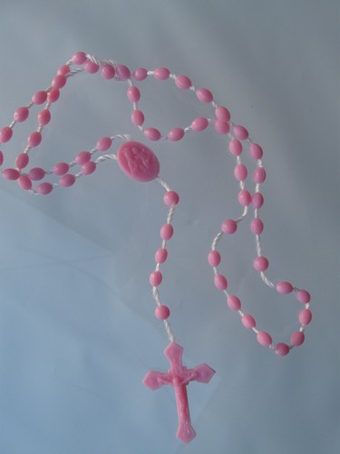 Rosario 24 Stück Nylon-Rosenkränze Rosa Kunststoff-Rosenkranz Pink Rosary