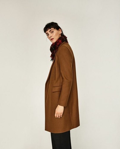Zara Woman BNWT Blogger/'s Toffee Wool Coat Size XL Free P/&P RRP£130