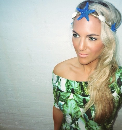 Blue Real Star Fish Sea Shell Beach Gold Hair Head Band Choochie Mermaid Sailor