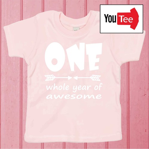QUALITY One whole year of Awesome Baby Tshirt t-shirt first birthday girl tee