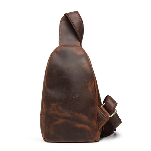 Genuine Leather Chest Sling Messenger Shoulder Cross body Bags for Men Women