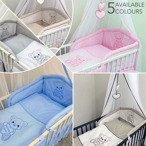 Baby Nursery 3 pezzi Set di biancheria da letto si adatta per lettino culla 120 cm 140 cm-Happy Bear