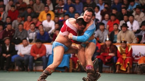 Mongolian wrestler/'s traditional outfitMongolian national clothing