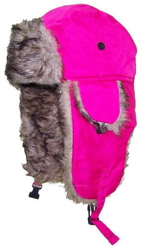 Toddler Soft Nylon Russian//Trapper Winter Ear Flap Hat Ski Toboggan #193 Pink