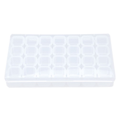 28 Slots Plastic Storage Box Jewelry Beads Craft Container Home Organizer Case