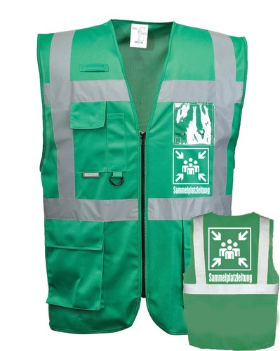 Sammelplatzleiter Weste grün mit vielen Taschen S-3XL