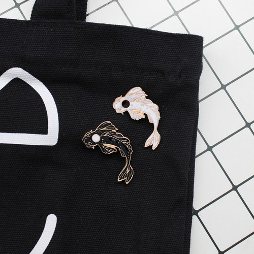 Accessories Koi Brooch Fish Carp Badge Denim Jacket Lapel Goldfish Enamel Pin