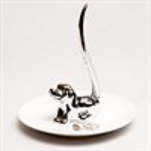 Cat or dog ring jewellery dish gift present trinket stand porcelain silver gold