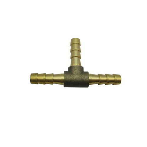 Barb Tee Hose ID 3//8” Brass Oil Fuel Gas Air Water L-7Y