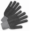 25 DOZEN 300 PAIR STANDARD STRING KNIT PVC DOT BOTH SIDES WORK GLOVES GRAY L