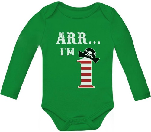 Arr I/'m 1 Pirate Birthday Party Gift for One Year Old Baby Long Sleeve Bodysuit