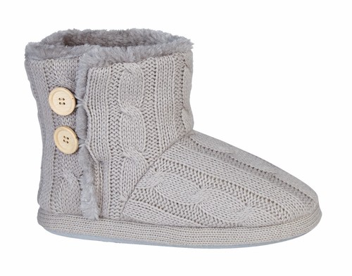Ladies Slippers Womens Ankle Boots New Knitted Winter Warm Fur Booties Size 3-9