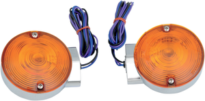 Drag Specialties Amber Front Turn Signal 84-17 Harley Davidson Touring FLH FLT
