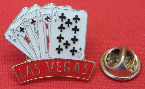 Las Vegas Cards Gambler Lapel Hat Cap Tie Pin Badge Brooch Poker