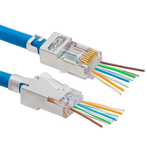 10pcs EZ-RJ45 Cat5e Cat6 Shielded Cable Connector Clamshell Plug Platinum Tools