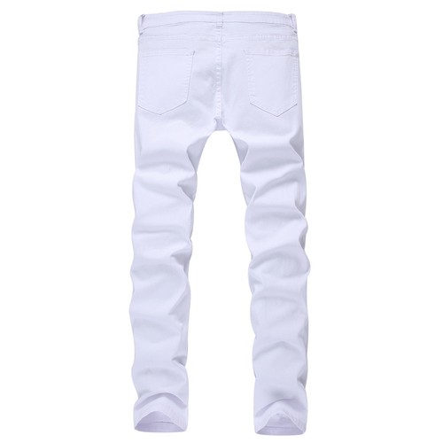 Men New Fashion Slim Stretch Denim Jeans Destroyed Ripped Skinny Pants Trousers