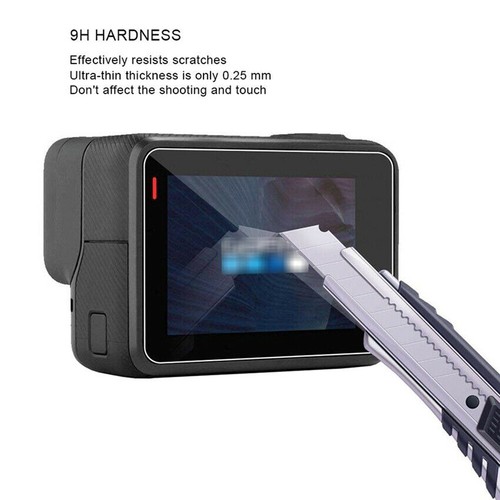 Lente de 2Pcs y pantalla de vidrio templado Protector Película Protectora para Gopro Hero 7 6 5