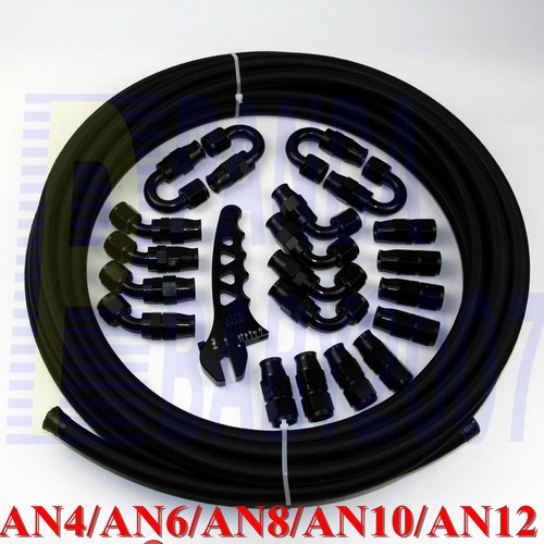AN 4 6 8 10 12 PTFE E85 Line Fitting teflon Hose End tool spanner wrench kit 10m
