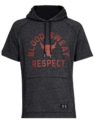 Details about / NWT Men’s Under Armour Project Rock Respect Short Sleeve Hoodie XL 1326409-001