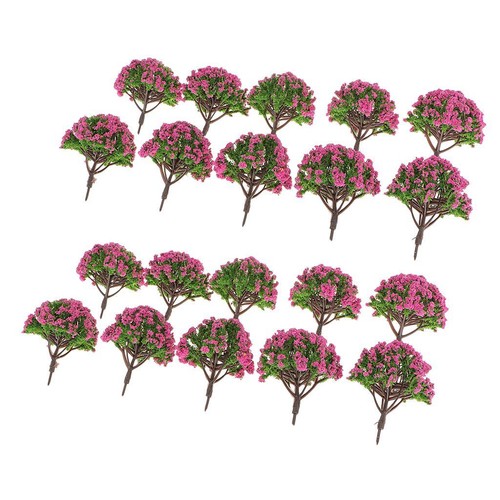20pcs Plastique Modèle Arbres Road Park War Game Scenery Layout 8cm HO