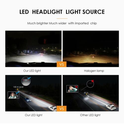 9005 HB3 LED Headlight Bulb High Beam Super Bright 6000K 300000LM 2000W Pair