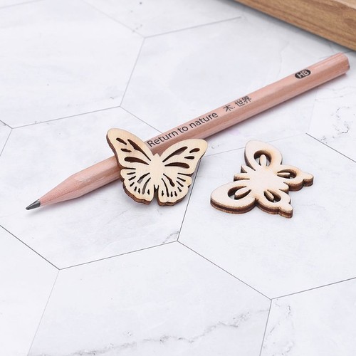 50pcs Laser Cut Wood Butterfly Embellishment Wooden Shape Craft Wedding Decors