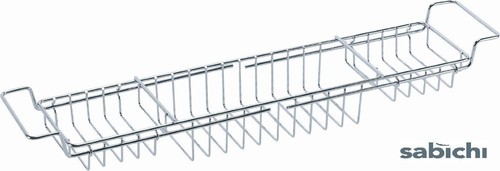 OVER THE BATH TUB RACK BATH BRIDGE ORGANISER STAINLESS STEEL CHROME WHITE BAMBOO