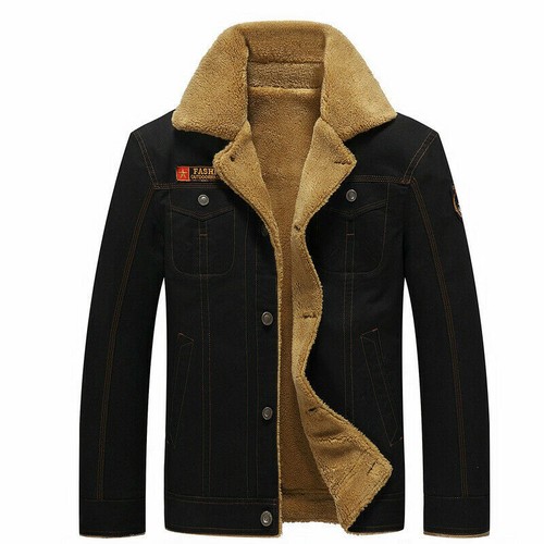 Mens Coat Army Pilot Tactical Warm Fur Fleece Jackets Winter Plus Size Bomber