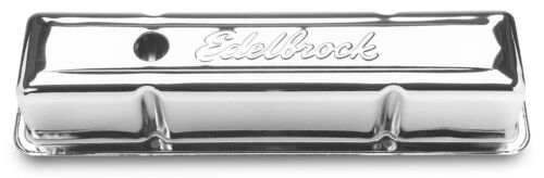 Edelbrock 4649 Valve Cover Signature Series Chrome SBC Chevrolet 59 86 262 400