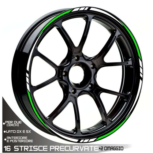 PROFILI CERCHIO BICOLORE ADESIVI CERCHI APRILIA DORSODURO WHEEL BIANCO VERDE