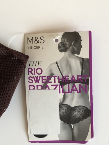 3 Pairs Marks /& Spencer/'s Mahogany Rio Sweetheart Brazilian Knickers Size 14 NEW