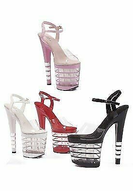 8 Inch Heel Sandal Women/'s Size Shoe With Ankle Strap And Clear Lined Platform