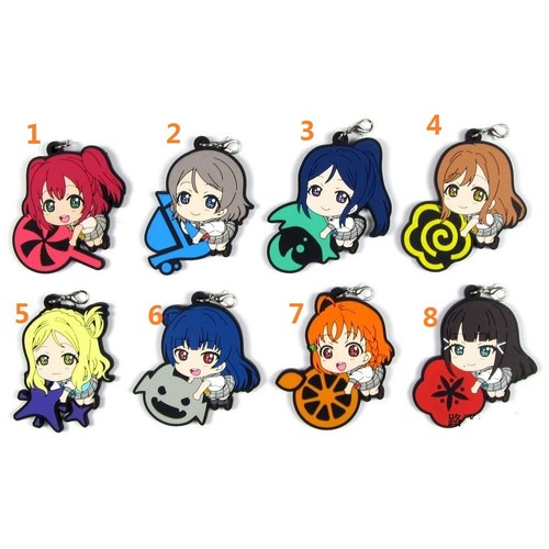 Love Live Lovelive Aqours Anime Rubber Strap Charm Keychain Sanrio Sunshine Action Figures Anime Manga