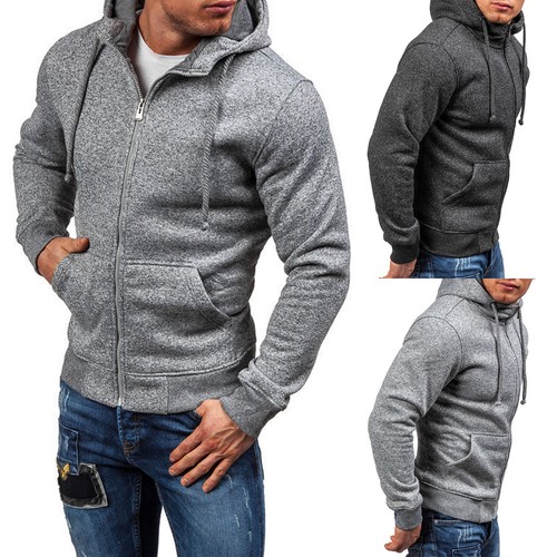 Men/'s Long Sleeve Hoodie Hooded Sweatshirt Coat Jacket Outwear Jumper Sweater