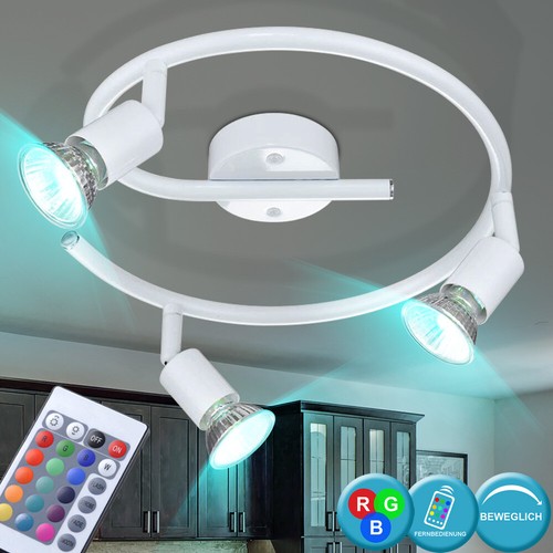 RGB LED Rondell Decken Lampe dimmbar Wohn Zimmer Spots verstellbar FERNBEDIENUNG