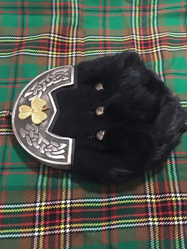Men’s Full Dress kilt Sporran Antique Cantle//kilt sporrans Irish Shamrock Badge