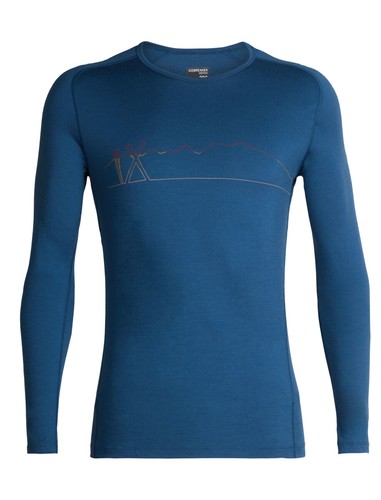 Icebreaker Men/'s 200 Oasis Deluxe Raglan L//S Crewe Shirt Ski Prussian Blue M