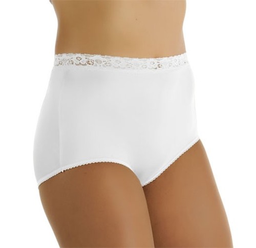 4 prs VANITY FAIR Brief PERFECTLY YOURS LACE 13060 Panty STAR WHITE 6 M