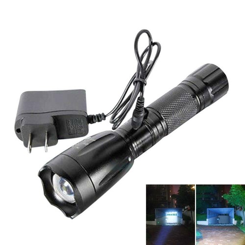 Bright 10000LM LED Focus Flashlight Torch Light 5Modes w// Car AC Charger US