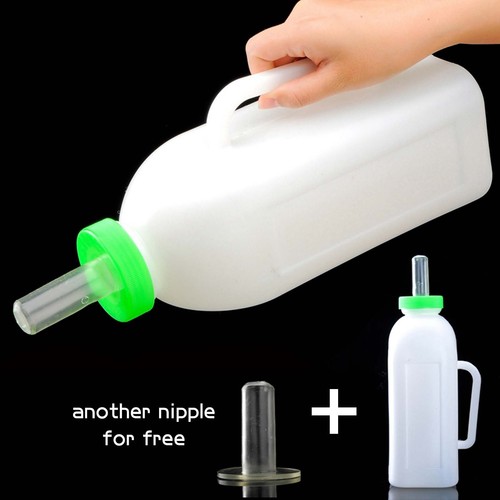 2L Feed Orphaned Kid Calf Baby Cattle Cow Foal Drink Milk Bottle Nipple Teat