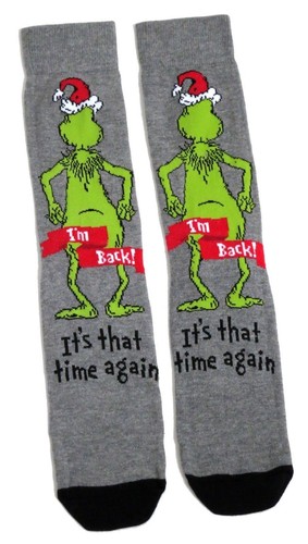 US 7-12 MENS GRINCH IT/'S THAT TIME AGAIN CHRISTMAS SOCKS UK 6-11 EUR 39-45