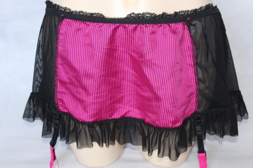 Ann Summers Mademoiselle Suspender Skirt Cerise /& Black Various Sizes BNWT