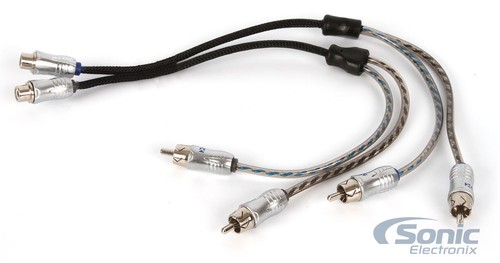 NVX XIX2M 2-Pack of 1 Female to 2 Male Y-Adapter RCA Audio Interconnect Cables