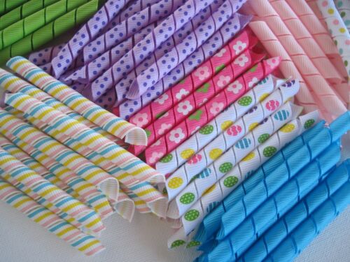 Korker Ribbon~100 precut pieces~heat sealed~Spring/Easter~you pick the size 